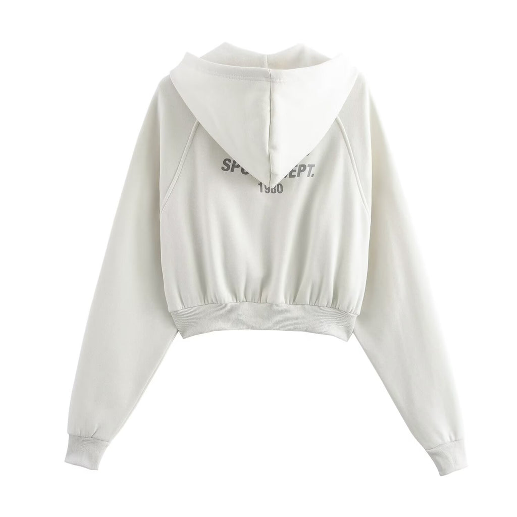 Winter Women Clothing Hooded Long Sleeved Short Sweatshirt Casual Pants Sets