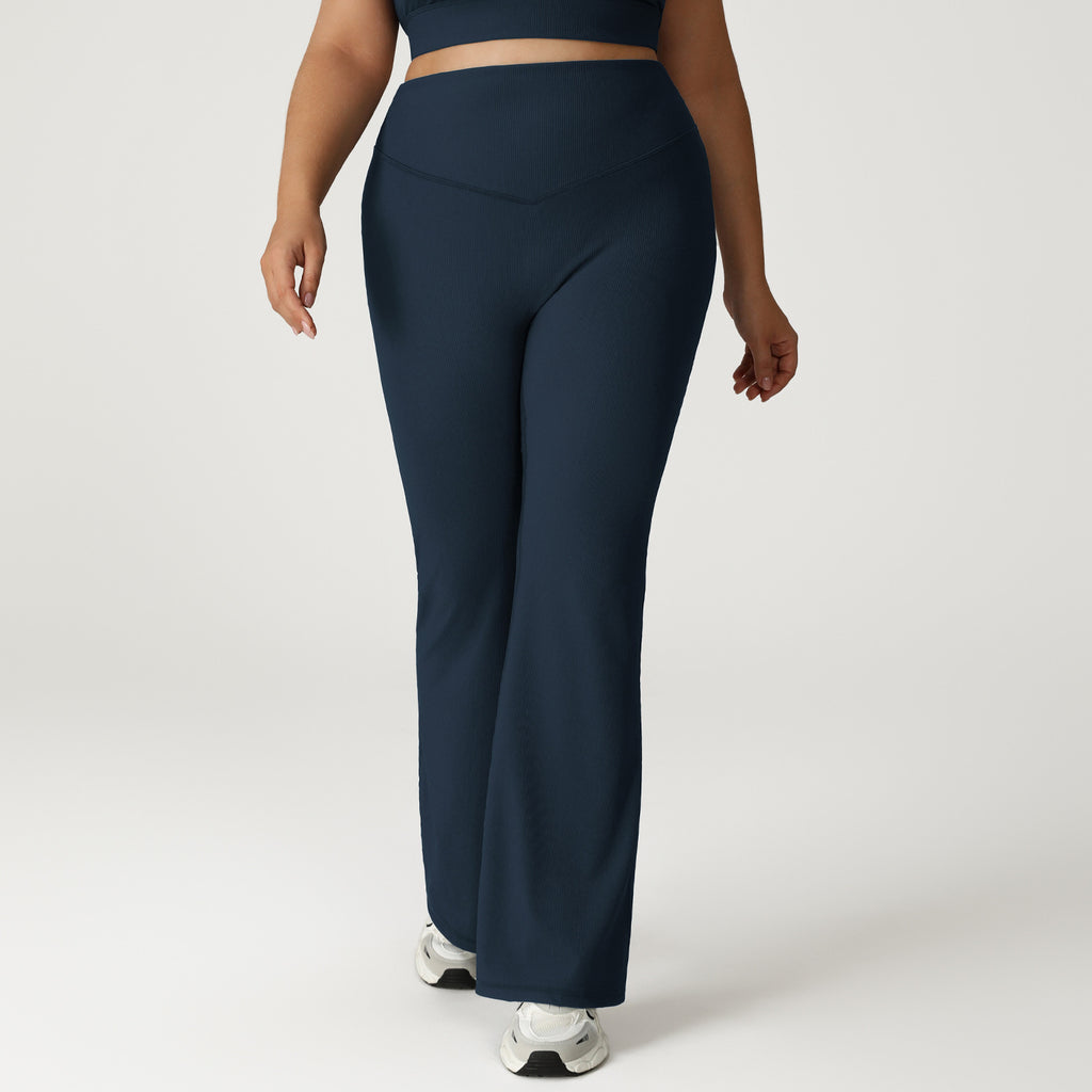Plus Size Yoga Flared Pants High Waist Thread Shaping Micro Pull Fitness Yoga Pants