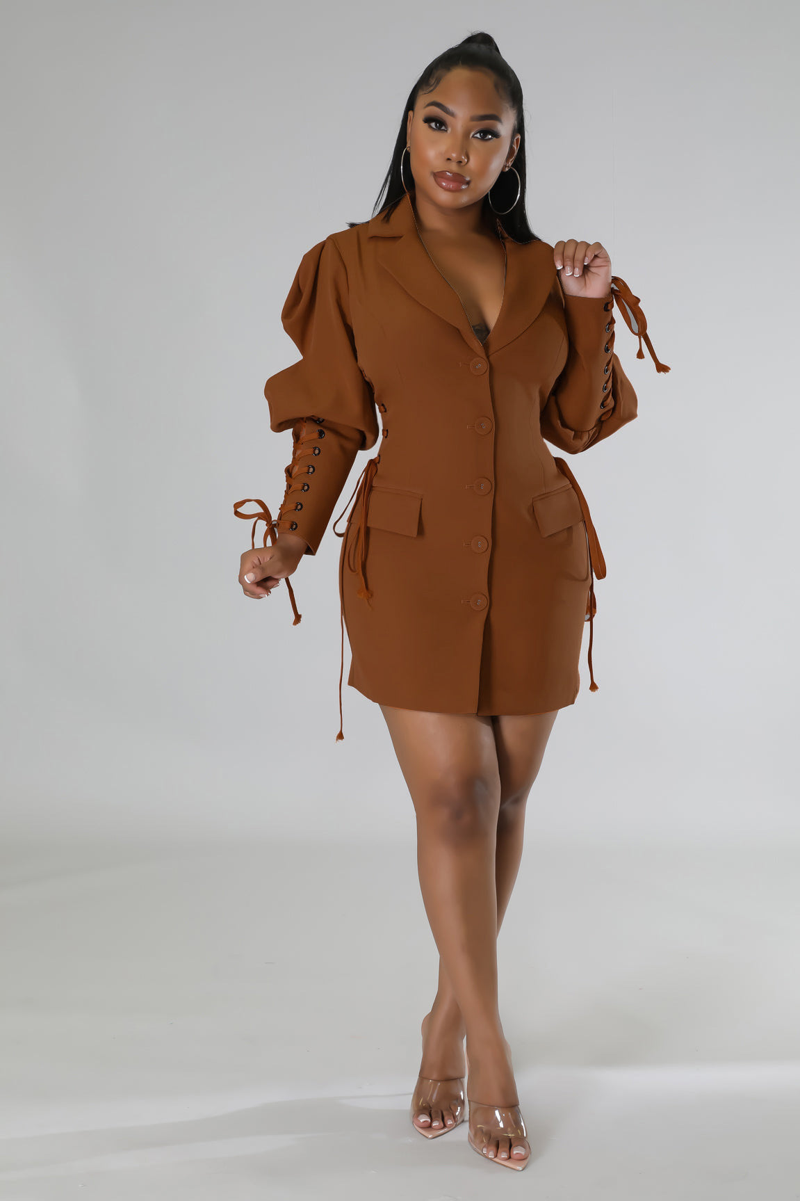 Women Clothing Autumn Winter Sexy Tied Dress