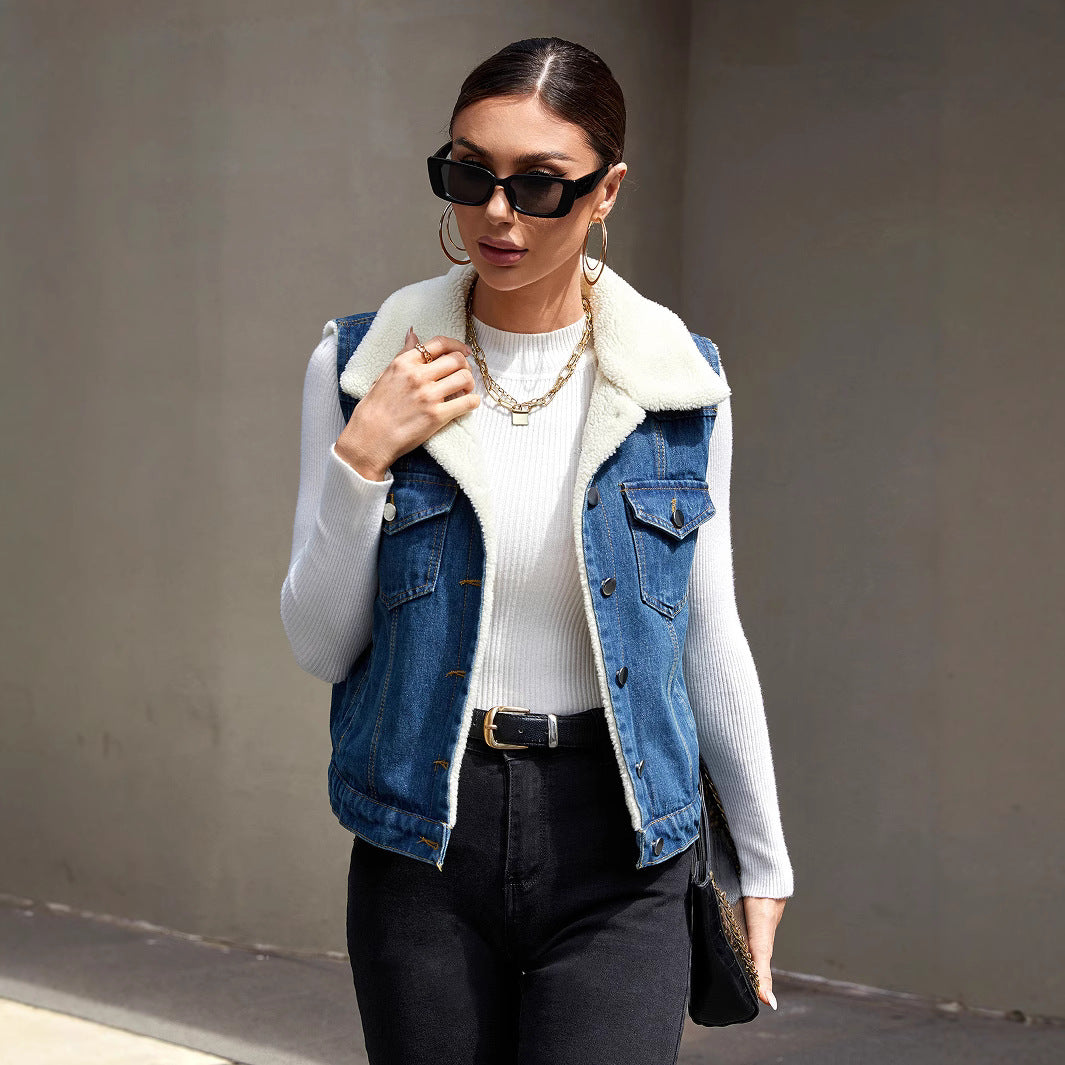 Denim Waistcoat Vest Sleeveless Denim Jacket Denim Jacket 0Women
