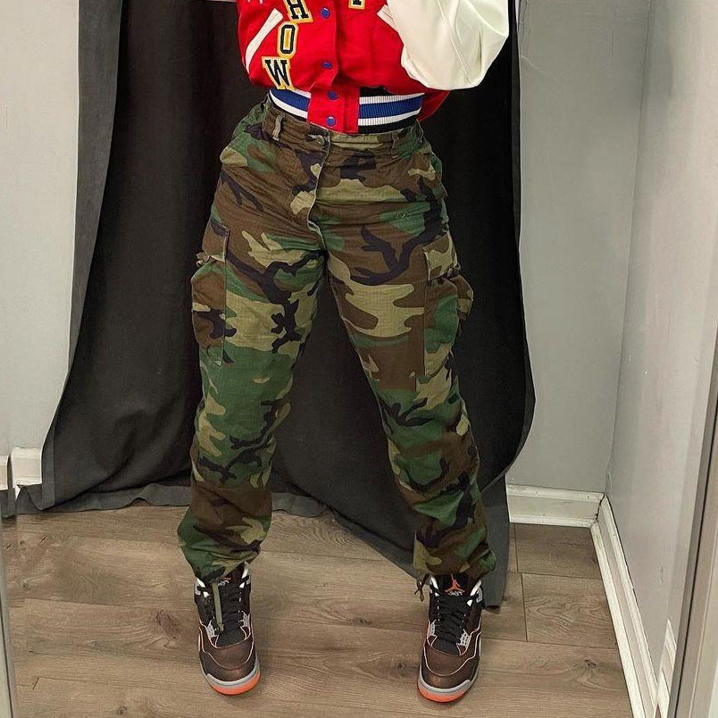Plus Size Street Casual Heavy Industry Fans Color Printing Pants