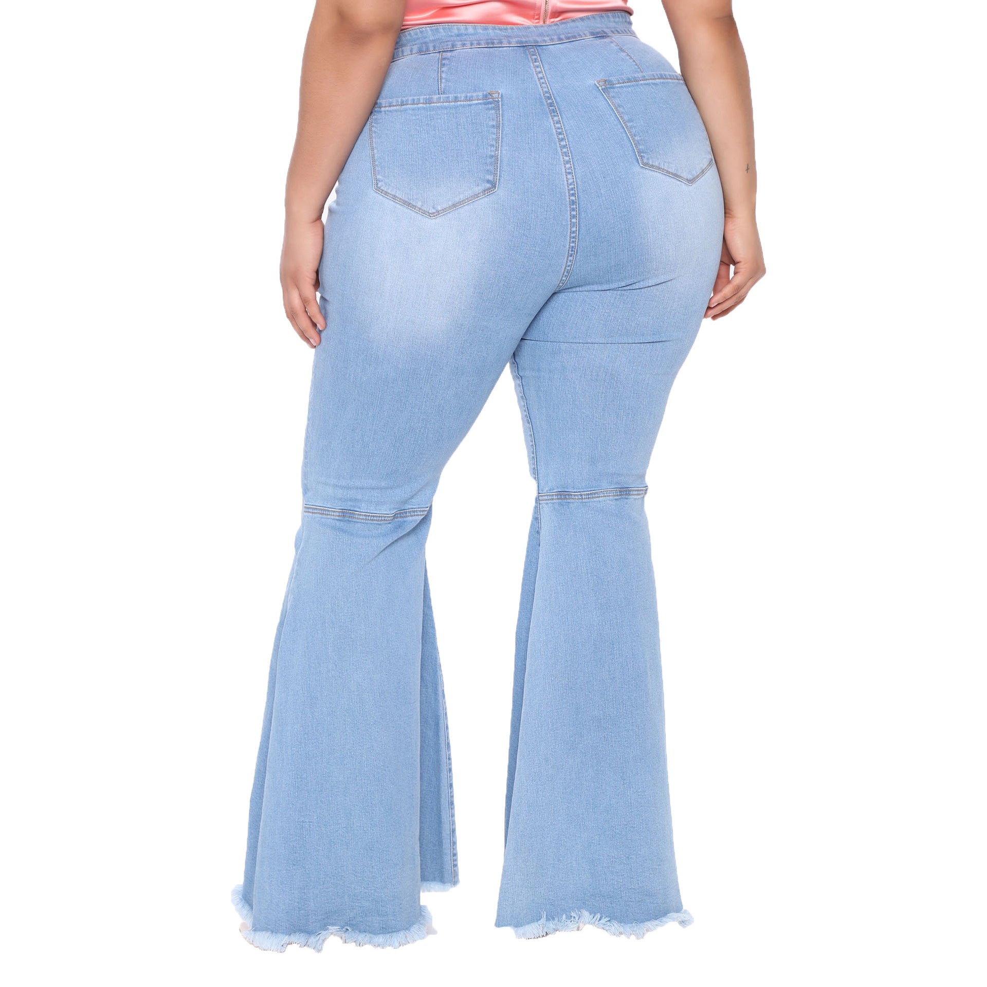 Plus Size Fashion Slim Wide Leg Flared Jeans