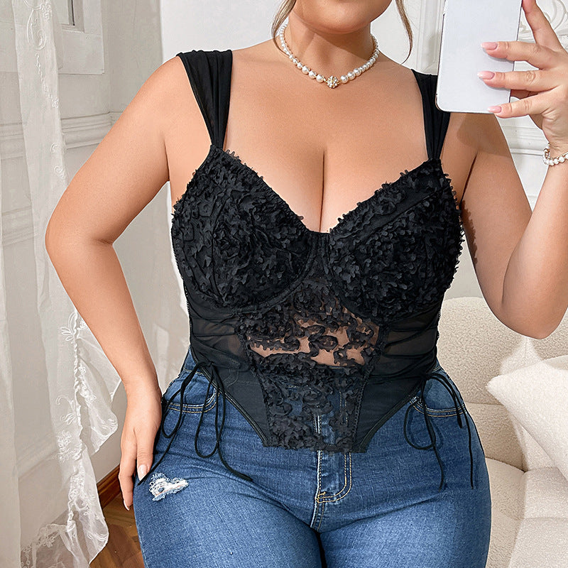 Lace Sexy plus Size Super plus Size Bra Size Underwear Plump Girls Push up Big Breasts Thin Vest